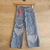 Pantalón de denim para niñas con parches en forma de corazón 
