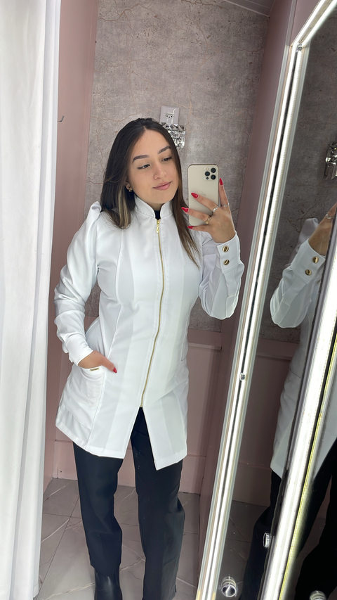 Jaleco Penelope White Manga Longa - comprar online