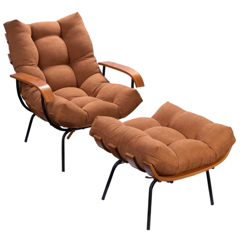 Poltrona Costela Com Braço E Puff - comprar online