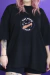 Camiseta Oversized Cat Moms Club PRETO - Unissex