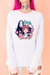 Camiseta Manga Longa Spirited BRANCO E ROSA - Unissex