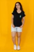Camiseta Neon night Dragon detalhe manga e costas PRETO - Feminina - loja online
