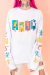 Camiseta Manga Longa Color Ending detalhe manga BRANCO - Unissex