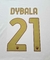 Kit Nome + Número Dybala 21 Personalização Camisa Roma