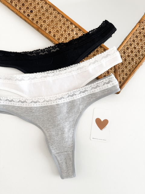 Lara (Pack X3) (Colaless Algodon con Puntillas) - comprar online
