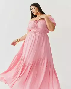 VESTIDO LONGO TRIANGULAR - ROSA - comprar online