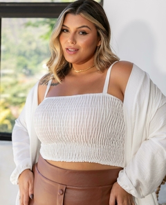 KIMONO + CROPPED LASTEX TEREZA - BEGE na internet