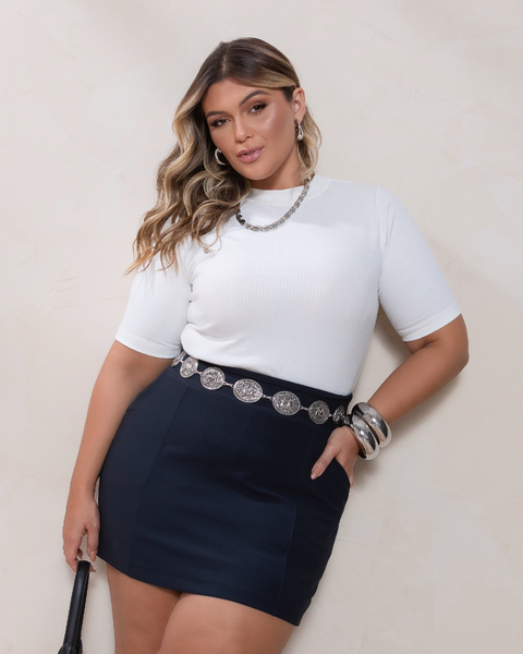 BLUSA CANELADA LUANA - BRANCO - comprar online