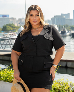 BLAZER CURTO + CROPPED VANESSA - PRETO