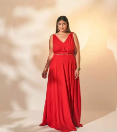 VESTIDO LONGO BELLA - VERMELHO - PRÉ VENDA DIA 26/11 - comprar online