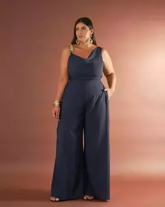 MACACÃO DEGAGE LORAINE - AZUL - D' VINA PLUS SIZE