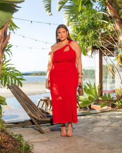 Imagem do VESTIDO MIDI CANELADO LORRAINE - VERMELHO