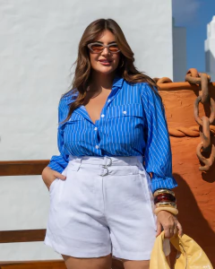 SHORTS FIVELAS ITALIA - BRANCO - D' VINA PLUS SIZE