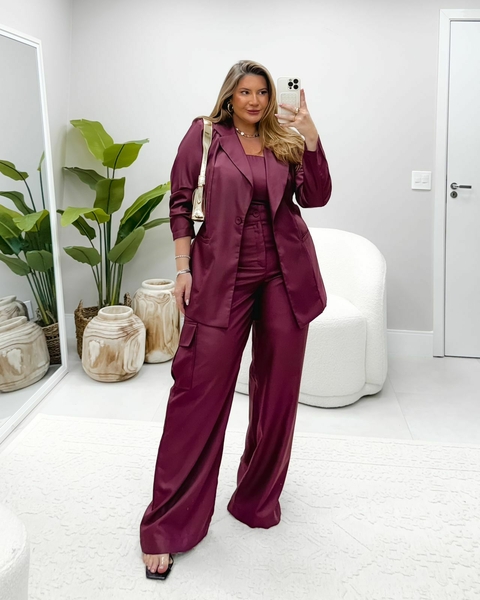 CONJUNTO (CROPPED + CALÇA) ALFAIATARIA - EDUARDA - ROXO