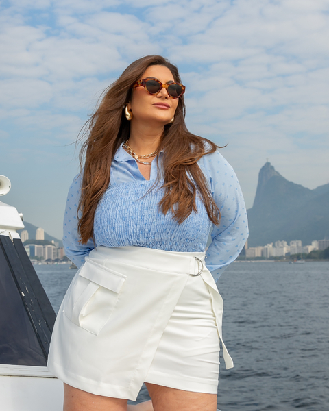 SHORTS SAIA ENVELOPE AZURA - BRANCO
