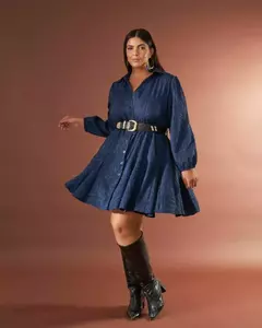 VESTIDO CHEMISE EMANUELE - AZUL na internet