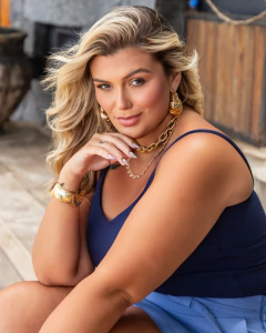 Imagem do CROPPED ALÇA LARGA CANELADO SUELLI - AZUL