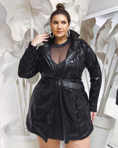 Imagem do BLAZER PAETE COM CORINO PAOLA - PRETO