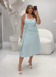 VESTIDO MÍDI MARRANT - AZUL CLARO - PRÉ VENDA 26/11