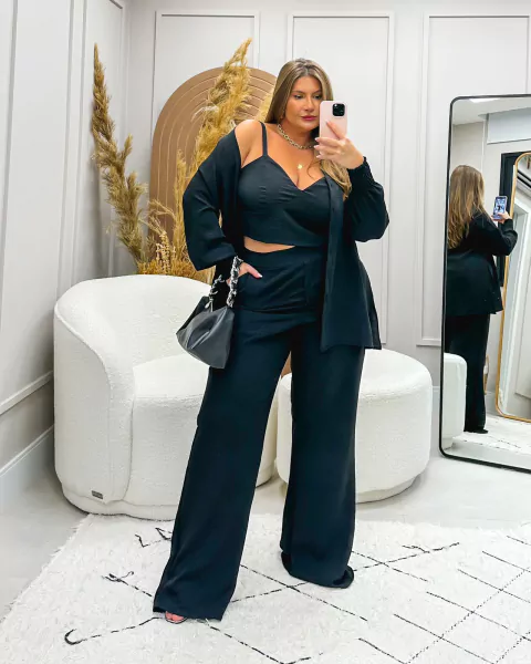 CALÇA PANTALONA CORALINE - PRETO