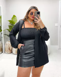 KIMONO + CROPPED LASTEX TEREZA - PRETO - comprar online