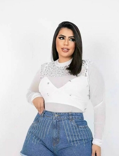 SHORTS JEANS REBECA - VERDE - D' VINA PLUS SIZE