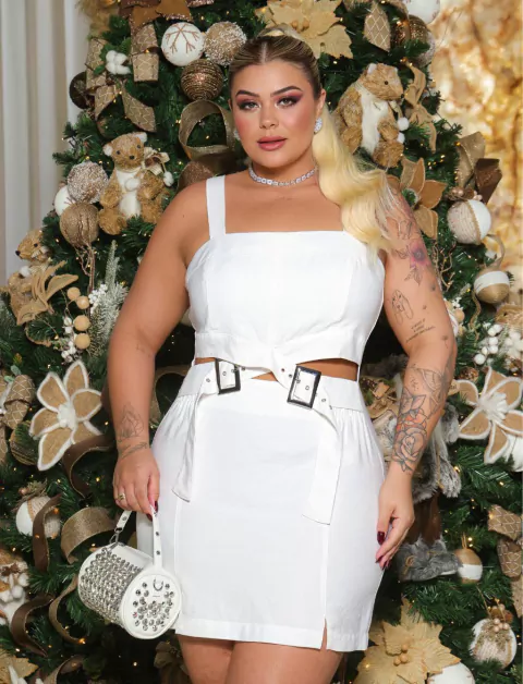 VESTIDO FIVELAS MÉXICO - BRANCO