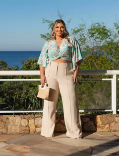 CALÇA PANTALONA ALFAIATARIA PERLITA - BEGE