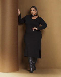 VESTIDO MIDI MAGALI - PRETO - comprar online