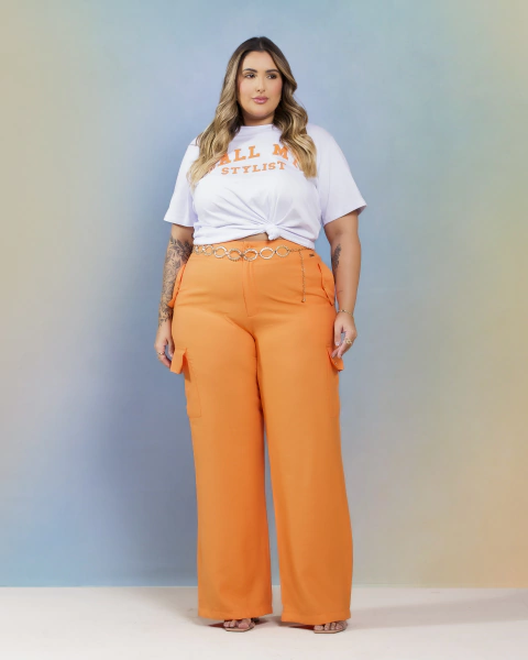 CALÇA CARGO LUCILENE - LARANJA