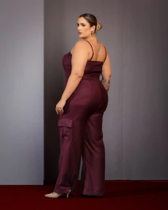 CONJUNTO (CROPPED + CALÇA) ALFAIATARIA - EDUARDA - ROXO