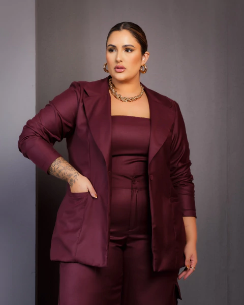 BLAZER ALFAIATARIA EDUARDA - ROXO