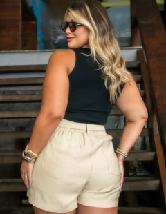 REGATA CANELADA ARGOLA KARLA - PRETO - D' VINA PLUS SIZE