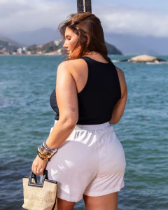 SHORTS SARJADO FRANCINE - BRANCO - loja online