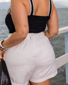 SHORTS SARJADO CINTO DEBORA - BRANCO - loja online