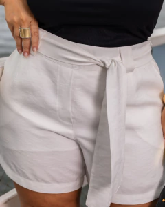 Imagem do SHORTS SARJADO CINTO DEBORA - BRANCO