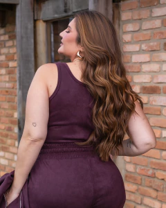 TRIJUNTO (JAQUETA + REGATA + CALÇA) GISLENE - MARSALA - loja online