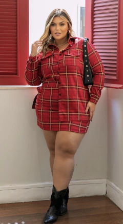 CAMISA XADREZ ELETRÔNICO MELISSA - VERMELHO