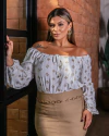 BLUSA CIGANINHA BORDADA GISELE - BEGE - comprar online