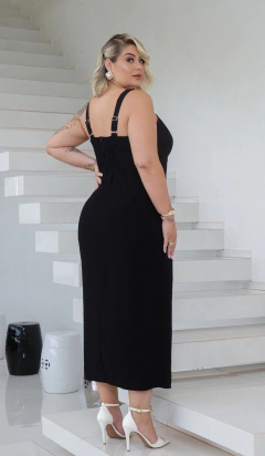 VESTIDO MIDI PEROLA - PRETO - comprar online