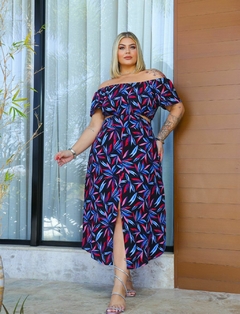 VESTIDO MIDI ESTAMPADO FERREIRA - PRETO