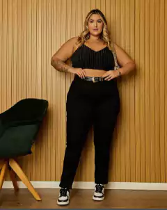 CALÇA JEANS CIGARRETE - PRETO