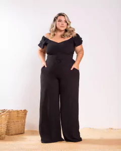 CROPPED CIGANINHA AIR FLOW CAROLINE - PRETO - D' VINA PLUS SIZE