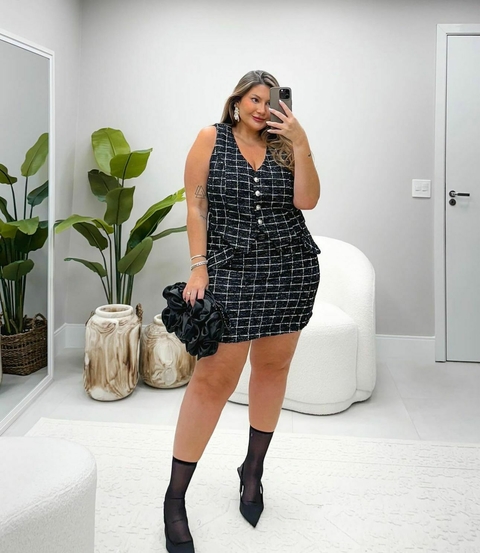 CONJUNTO TWEED (COLETE + SHORTS SAIA) HELOISE