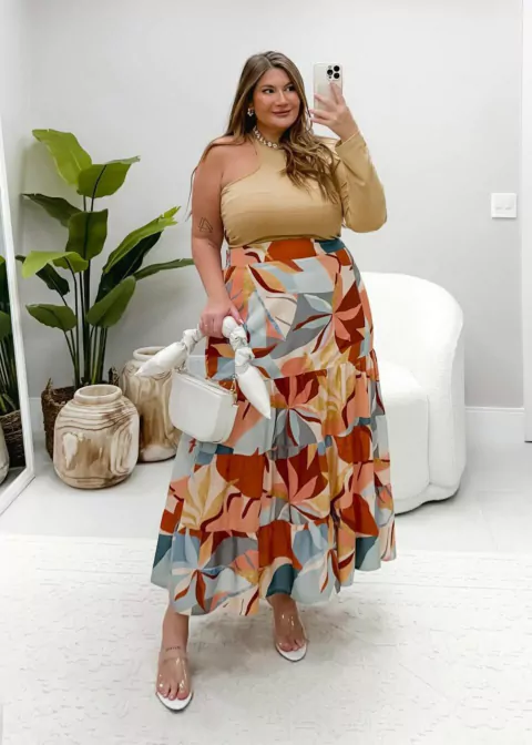 BLUSA NULA MANGA CANELADA PALOMA - BEGE