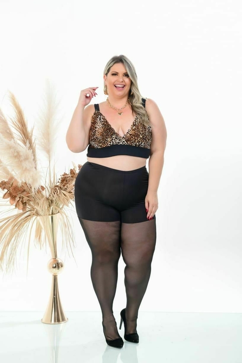 MEIA CALÇA MODELADORA EM TULE - MARROM / PRETA