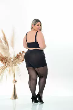 MEIA CALÇA MODELADORA EM TULE - MARROM / PRETA na internet