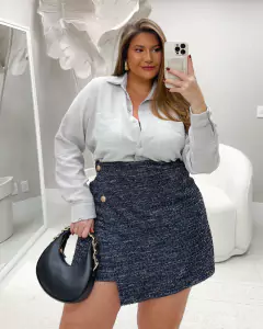 CAMISA COM BOLSO SORAYA - CINZA - comprar online