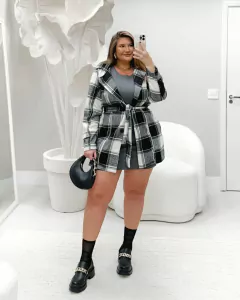 VESTIDO CANELADO GEORGIA - CINZA - comprar online