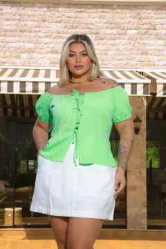 SHORTS SAIA RECORTES ATENAS - BRANCO - loja online